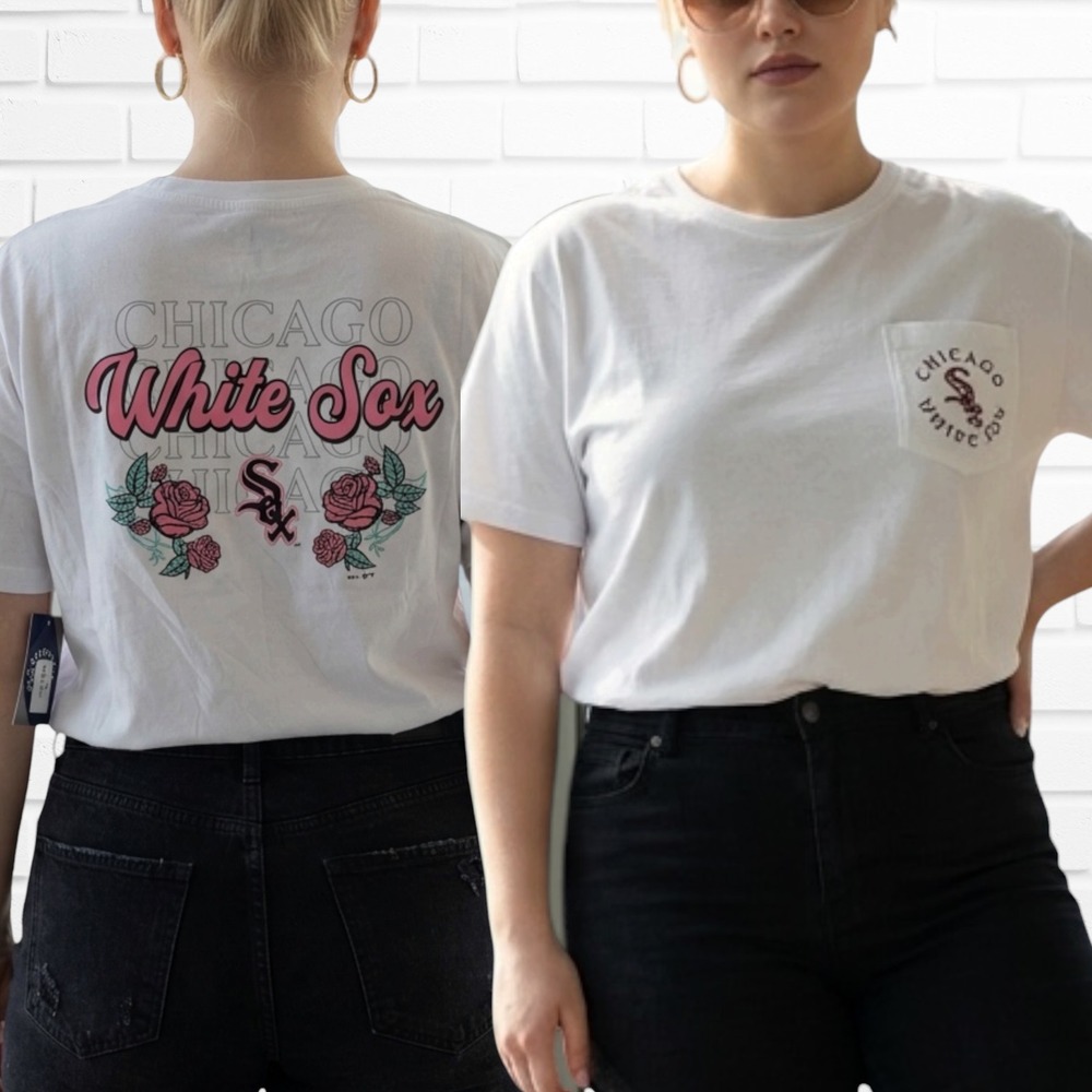 G-III 4Her Chicago White Sox Retro Roses T-Shirt XL NWT